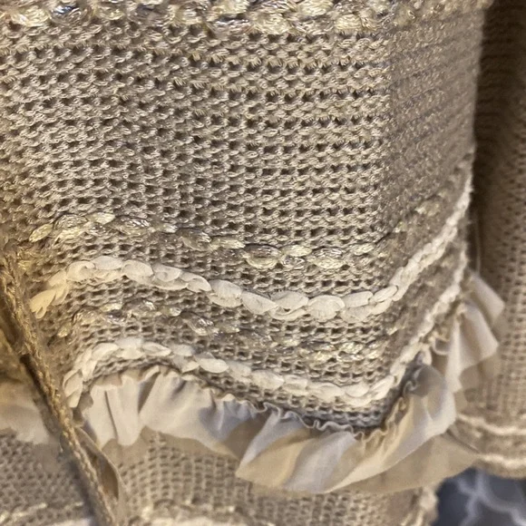 Ruby Rd. Khaki Cardigan n ribbon sweater - Picture 5 of 10